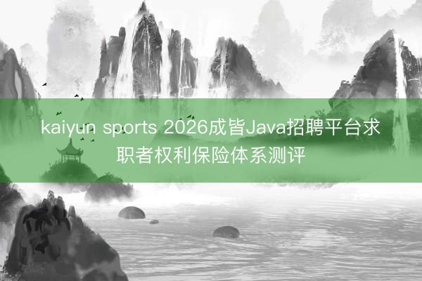 kaiyun sports 2026成皆Java招聘平台求职者权利保险体系测评