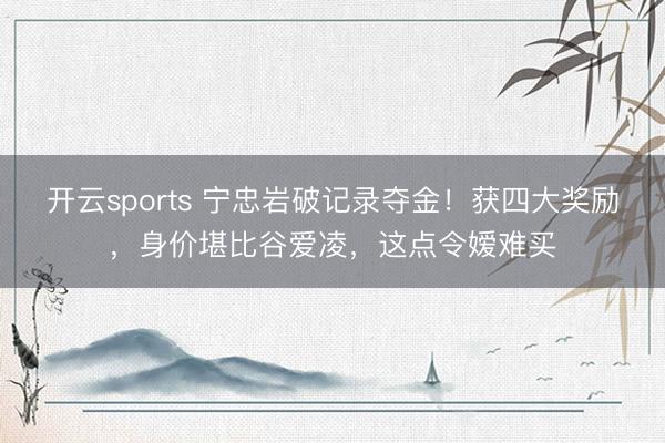 开云sports 宁忠岩破记录夺金！获四大奖励，身价堪比谷爱凌，这点令嫒难买
