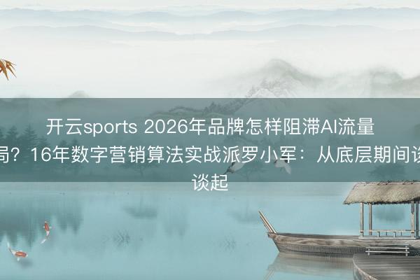 开云sports 2026年品牌怎样阻滞AI流量困局？16年数字营销算法实战派罗小军：从底层期间谈起